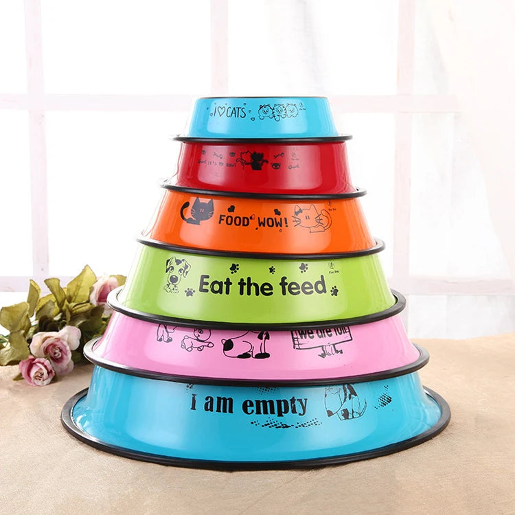 Pet Supplies  Hot Sale Stainless Steel Pet Bowl Non-slip Resistant Cat Bowl Pet Food Bowl Wholesale