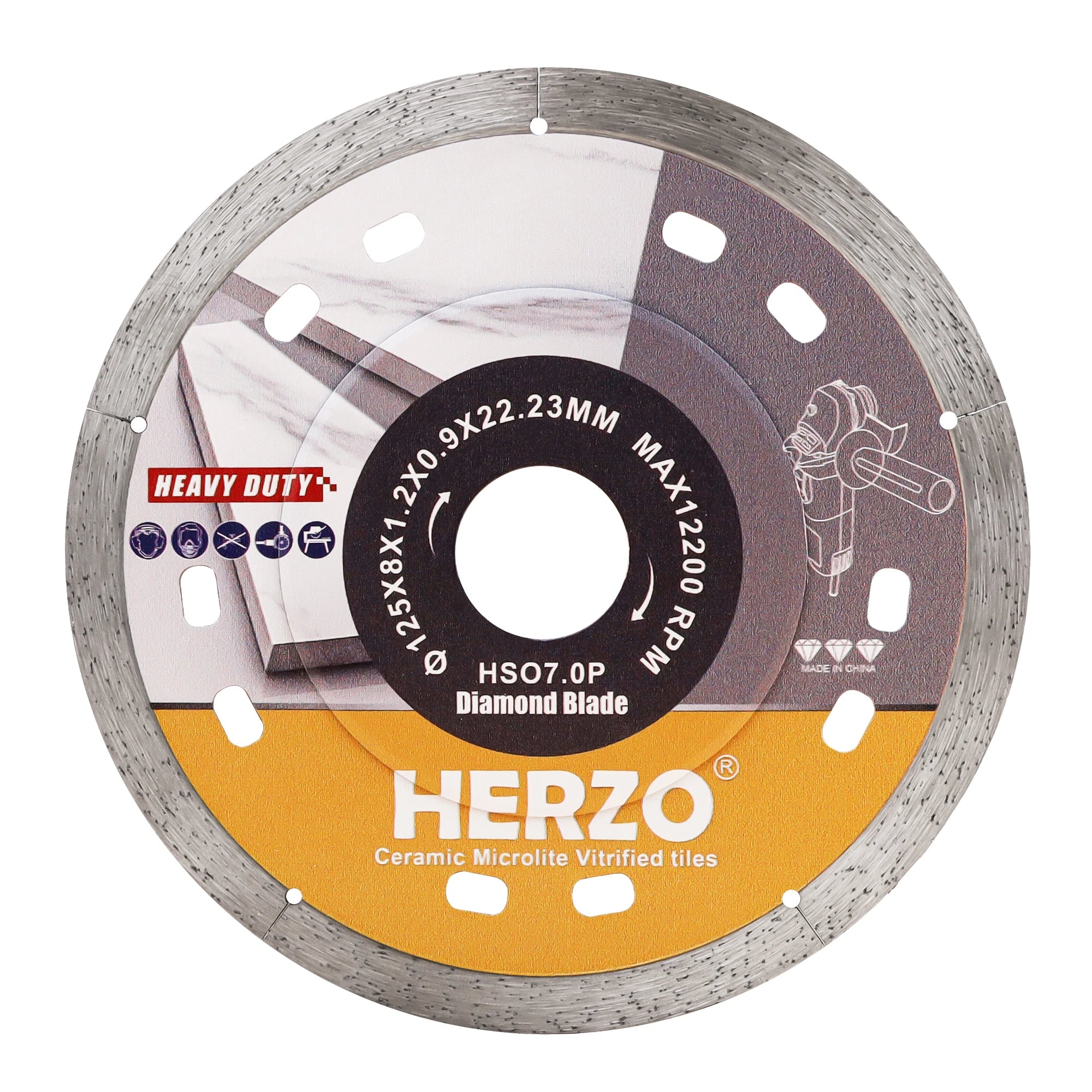 HERZO OEM DIY Hot Press 125mm 5inch Diamond Wet Tile Cutting Grinder Saw Blade for Angle Grinder