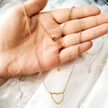 Hot Sale Fashion Gold Silver Necklace Vintage Stainless Steel Necklace Trendy Hollow Heart Pendant Necklace for Women