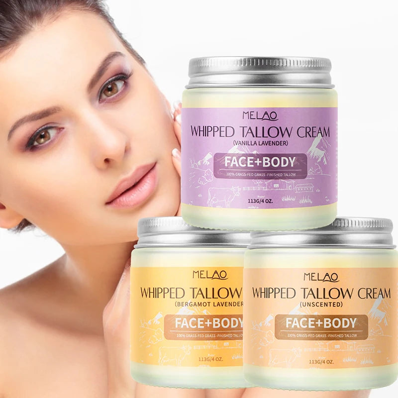 Private Label Skin Care Tallow Face Cream Body Lotion Unscented Handmade Grass Fed Beef Tallow Cream