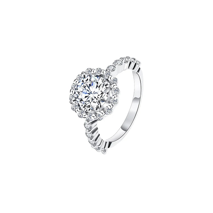 Xingyue Diamond Fashion Jewelry 14K White Gold  Plated 925 Sterling Silver for Women Moissanite Engagement Ring