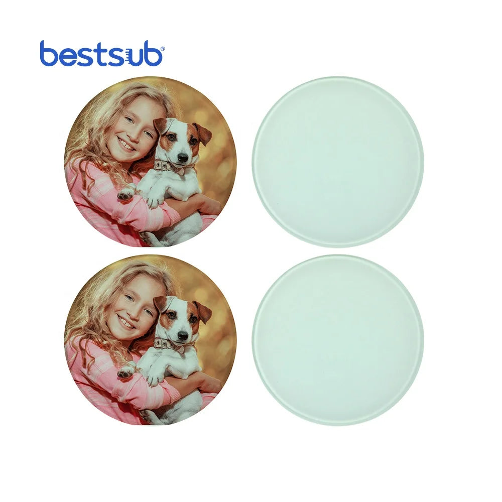 For Wholesale Personalized Classic Eco-Friendly 10cm Round Glass Sublimation Coasters Blanks