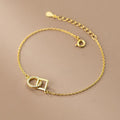 Genuine Fashion 925 Sterling Silver Cute Hollow Round Square CZ Charm Bracelets for Women Wedding Valentine's Day Gift