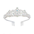 LUOXIN New Pageant Tiara Headband Rose Gold Wedding Tiara for Bride