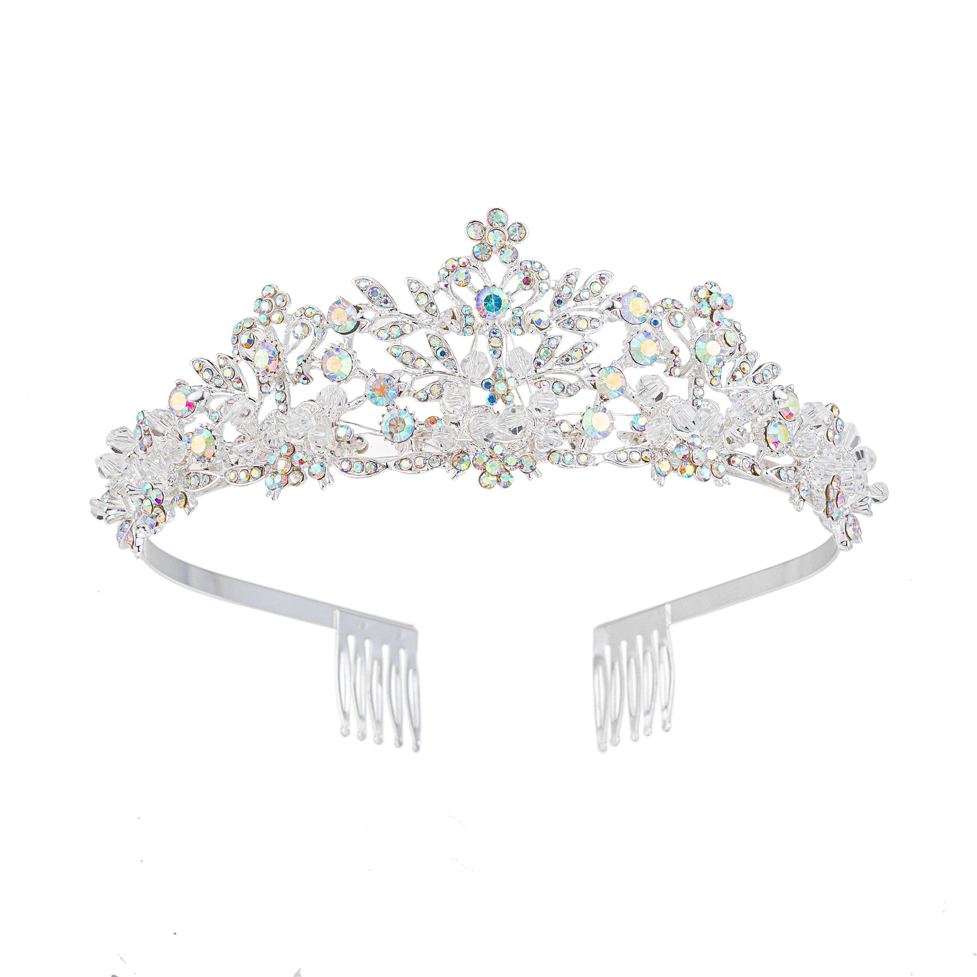 LUOXIN New Pageant Tiara Headband Rose Gold Wedding Tiara for Bride