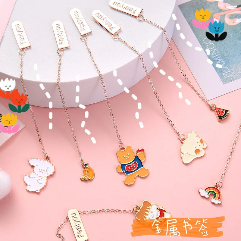 Creative Cartoon Metal Pendant Bookmark Student Hand Account Decoration Small Pendant Student Folder Page Cute Bookmark MegaBDM