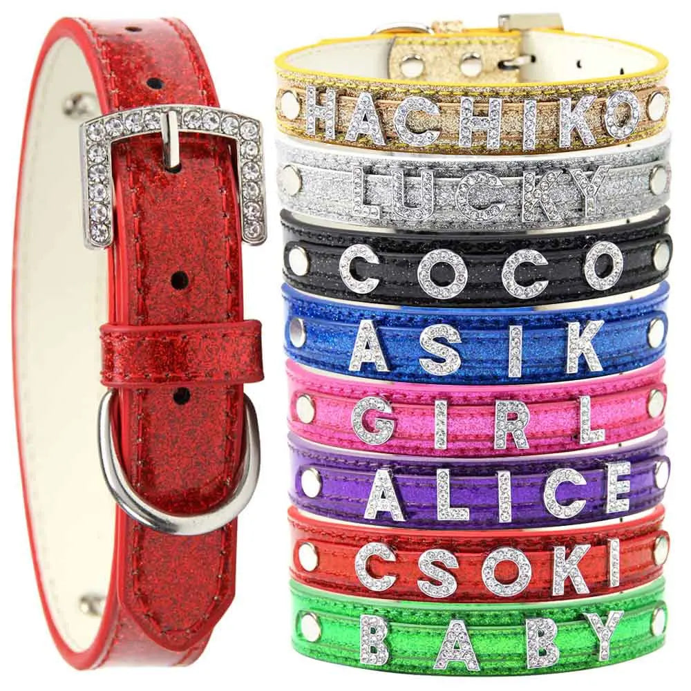 Wholesale Competitive Price Slide Letter Name Luxury Pet Dog Metal Buckle Collar Personalized in Bulk