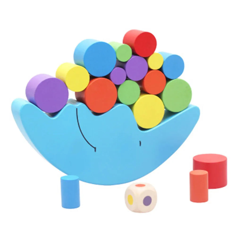 Montessori Children Colorful Wooden Moon Blocks Kids Seesaw Montessori Wooden Balance Tumbler Toy