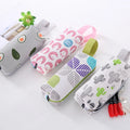 Cartoon Black Grid Canvas Pencil Case Cactus Leaf Avocado Pencil Bag for Boy Girl Polar Bear Pen Box Stationery School Supply