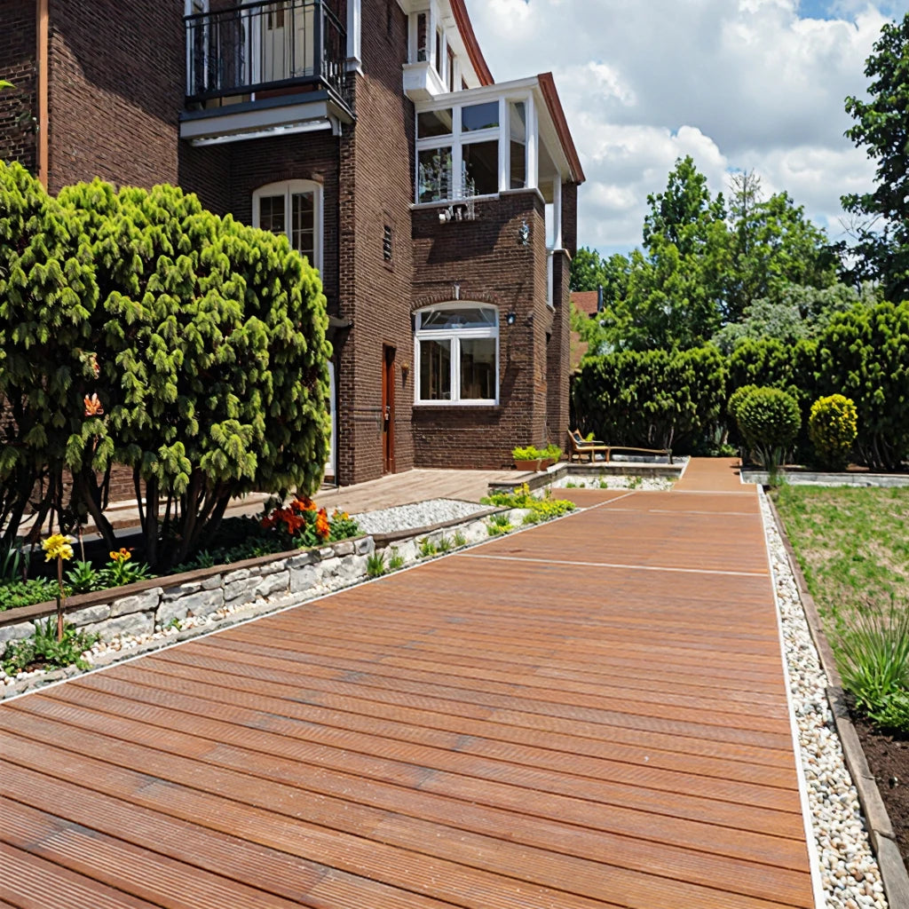 Modern Style Waterproof Outdoor Bamboo Engineered Flooring Click-to-Install Anti-Slip Decking for Park Usage