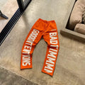 Custom Embroidered Vintage 100% Cotton Streetwear Flared Cargo Pants for Men Straight Pattern Mid-Waist Cut Edge Puff Printing