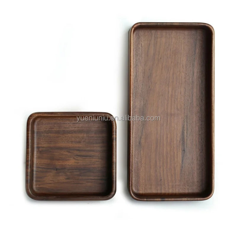 New Product Wood Gift Craft Custom Flag Home Decor Wooden Food Storage Tray Wood Food Tray Crystal Display Kitchen Serving Tray
