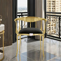 Luxury Italian Brass Makeup Chair with Book Desk Nordic Bedroom Copper Dining Chair for Living Room Bar Hotel Villa