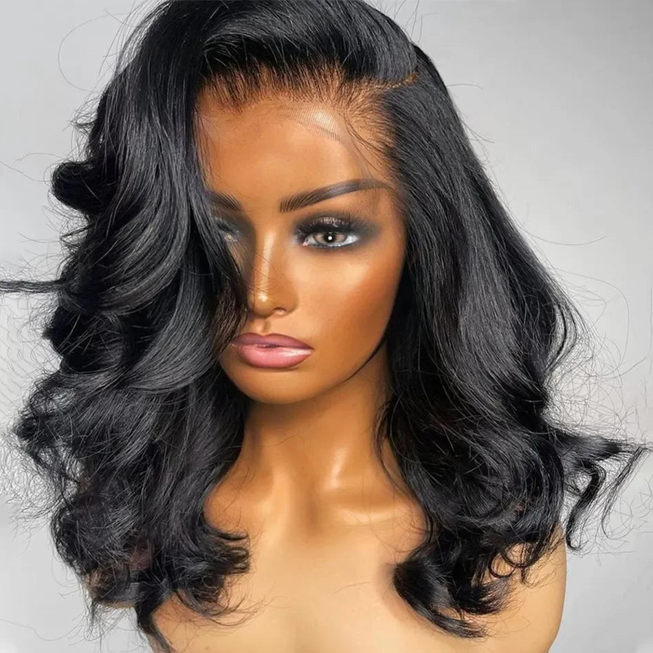 10 Inch Pre Plucked Natural Hairline bob Wig Peruvian Hair Silky Thicker Wavy bob Wig