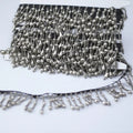 G038 Wholesale Dress Applique Rhinestone Bridal Bead Tassel Fringe Trim for Evening Dress