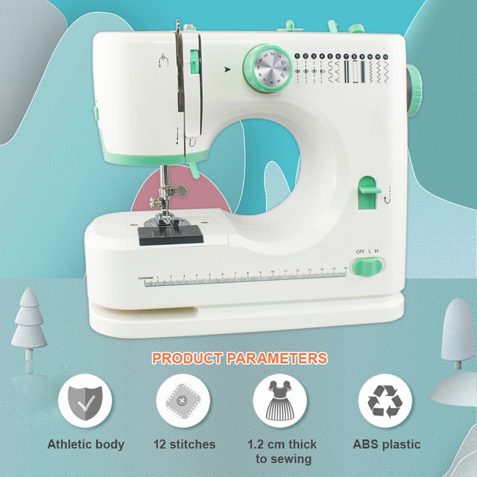 EU Stock Mini Portable Electric Sewing Machine for Household FLSM-520 Sewing Maquina De Coser Factory Price