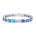 Hot Selling Simple Design 925 Sterling Silver Jewelry Tanzanite and Diamond Bracelet