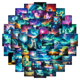50PCS Colorful Polar Lights Aesthetic Art Scenery Aurora Polaris Sticker