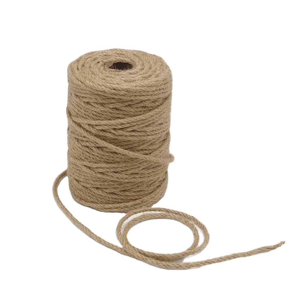 164 Feet 4mm Brown 100% Jute Twine Natural DIY Rope for Crafts Premium Jute Yarn