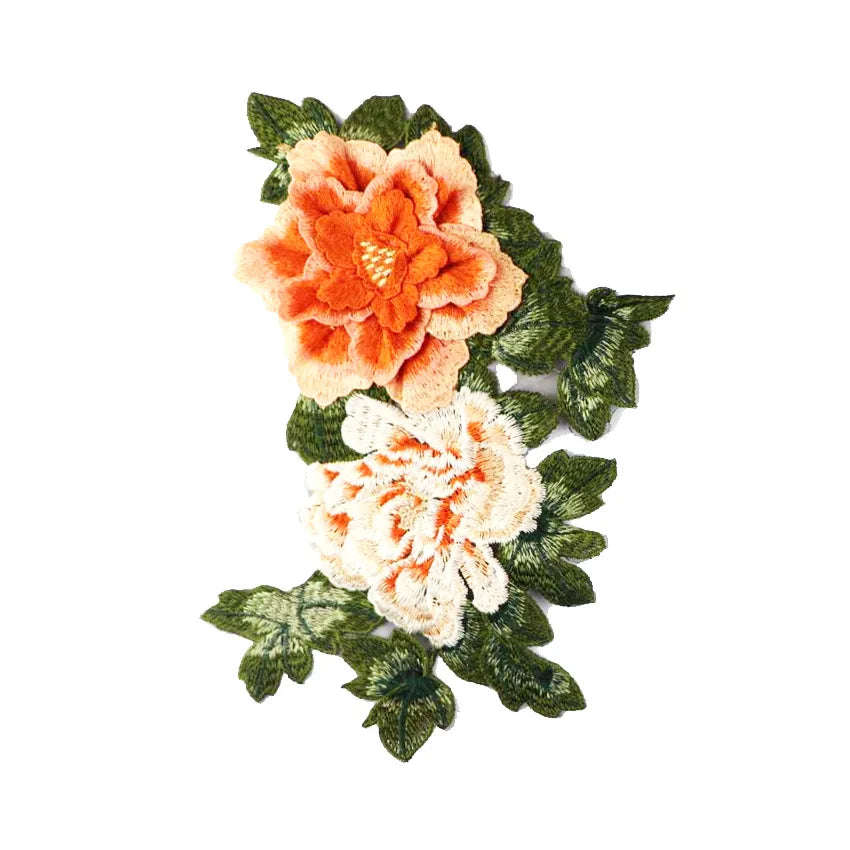 Stitched Flower Fatch Factory Custom Garment Accessory Embroidery Patch for Hats
