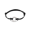 Engravable Blank Round Disc Pendant Leather Bracelet Half Finished Adjustable Bracelet for Men Women