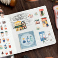 1Roll Tape Small Daily Series Daily Life Theme Handbook Decoration Material Loop Stickers