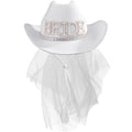 Cowboy Hat and Veil Bachelorette Party White Cowgirl Hat Wedding  Bridal Shower Decoration Bride to Be Gift