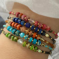 Hotselling Crystal hand woven friendship rope semi gem jewelry simple Bohemian women's Bracelet Miyuki beaded bracelet