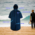 Towel Poncho with Zip Adult Over Sized Hooded Changing Dry Beach Absorbent Swim Robe