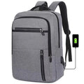 Stylish Slim USB Battery Charging Anti-Theft Laptop Backpack OEM Grey with Custom Logo and Zipper Closure