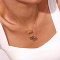 Custom Stainless Steel Rectangle Pendant Necklace 111-999 Engraved Angel Number Trendy Wedding Jewelry for Women Party Gift