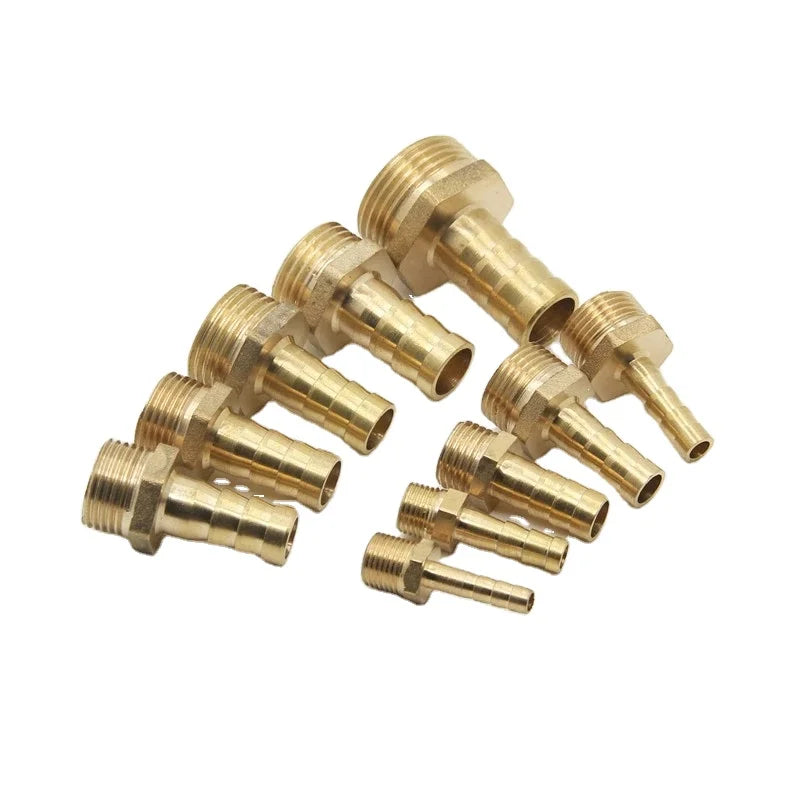 6 8 10 12 14mm Hose Barb Connector Hose Water Pipe Fittings Tail Thread Brass Hexagon Male Casting 3 Years Pipe Plug Male Socket