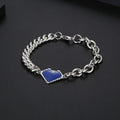 New Style Double Cuban Link Chain Splice Bracelet Mens Jewelry Gift Trendy Stainless Steel Couple Bracelet & Bangle