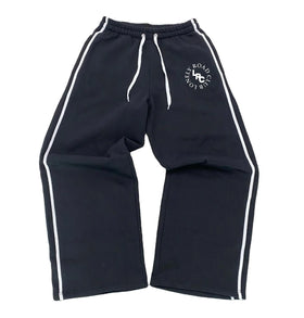 Streetwear Custom Logo Blank Side Striped Wide Leg Pants Oversized Jogger Stacked Cargo Pants Men