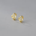 925 Sterling Silver Fashion Jewelry Earrings Hollow Crown Zircon Gold Plated Hoop Earrings Ear Buckle Women Girls