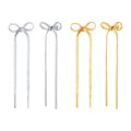 Light Luxury Waterproof 18K Gold-plated Stainless Steel Earrings Snake Chain Long Bow Earrings Women's Exquisite Fashion Jewelry