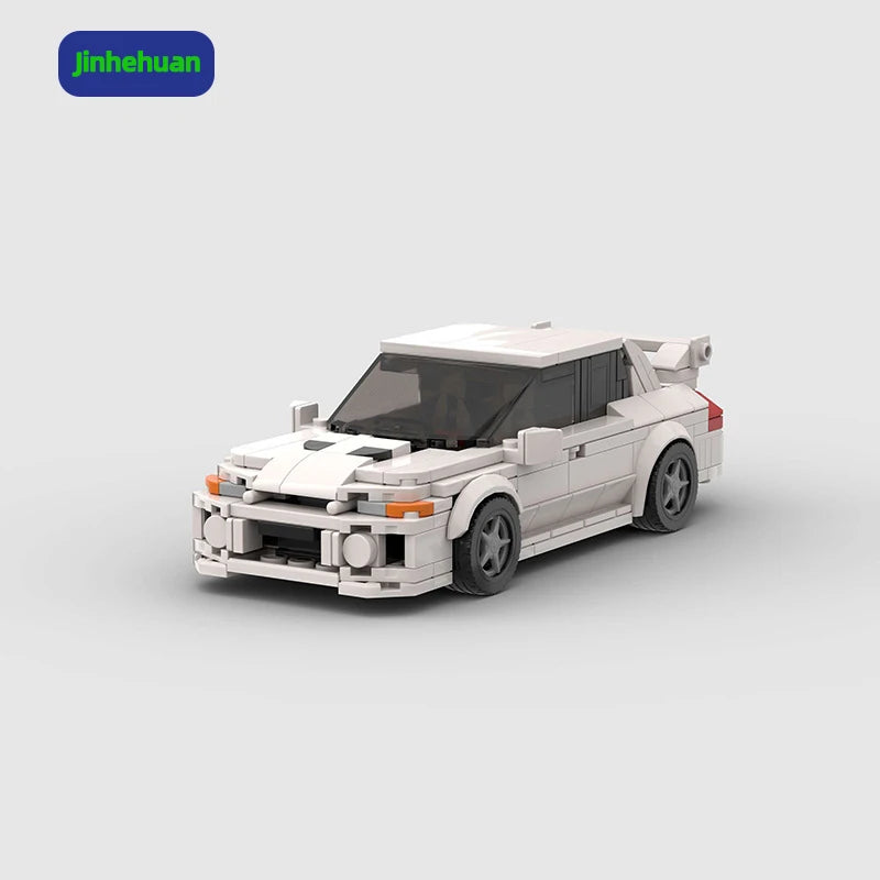 Creative Bricks Toy for Kids Gift Plastic Moc Small White Car Model Mini Abs Assembled Super Cars Boys Toys Building Block Sets