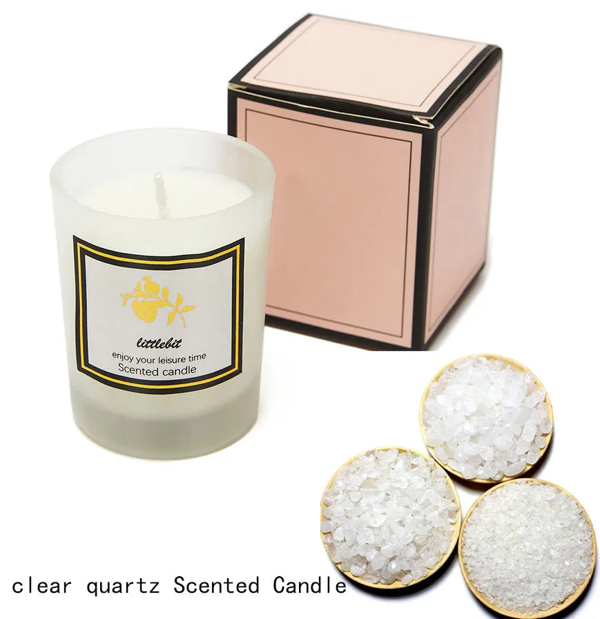 DIY Meditation Non-Toxic Hand Poured Stones Herb Natural Scented Soy Wax Crystal Candles