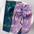 New Women High Waist Double Push up Tummy Control Yoga Pant Fitness Seamless Marble Scrunch Butt Tie Dye Yoga Leggings