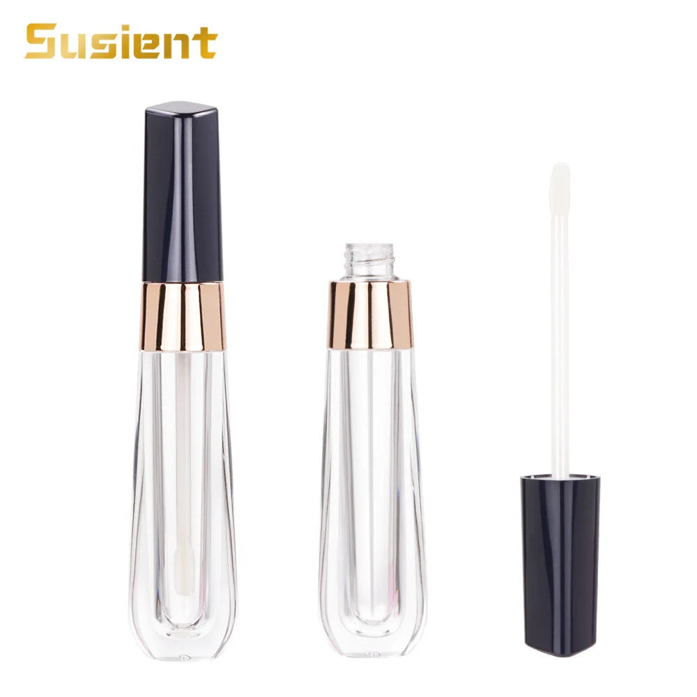 New Arrival 10.8ml Plastic Big Brush Lip Gloss Tubes Gold Clear Empty Containers Wand