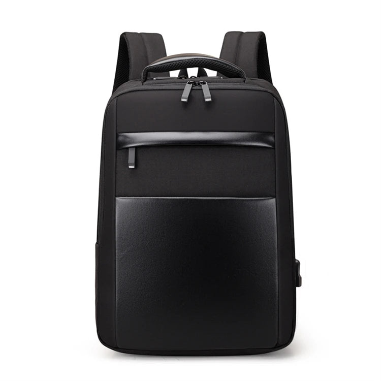2026 Waterproof Outdoors 15.6 Laptop Student Black Backpack With Usb Charging Port