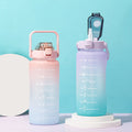 Custom Logo 2L Frosted Thermal Reusable Sports Water Bottle Motivational Drinking Plastic Water Jug with Time Marker for Travel