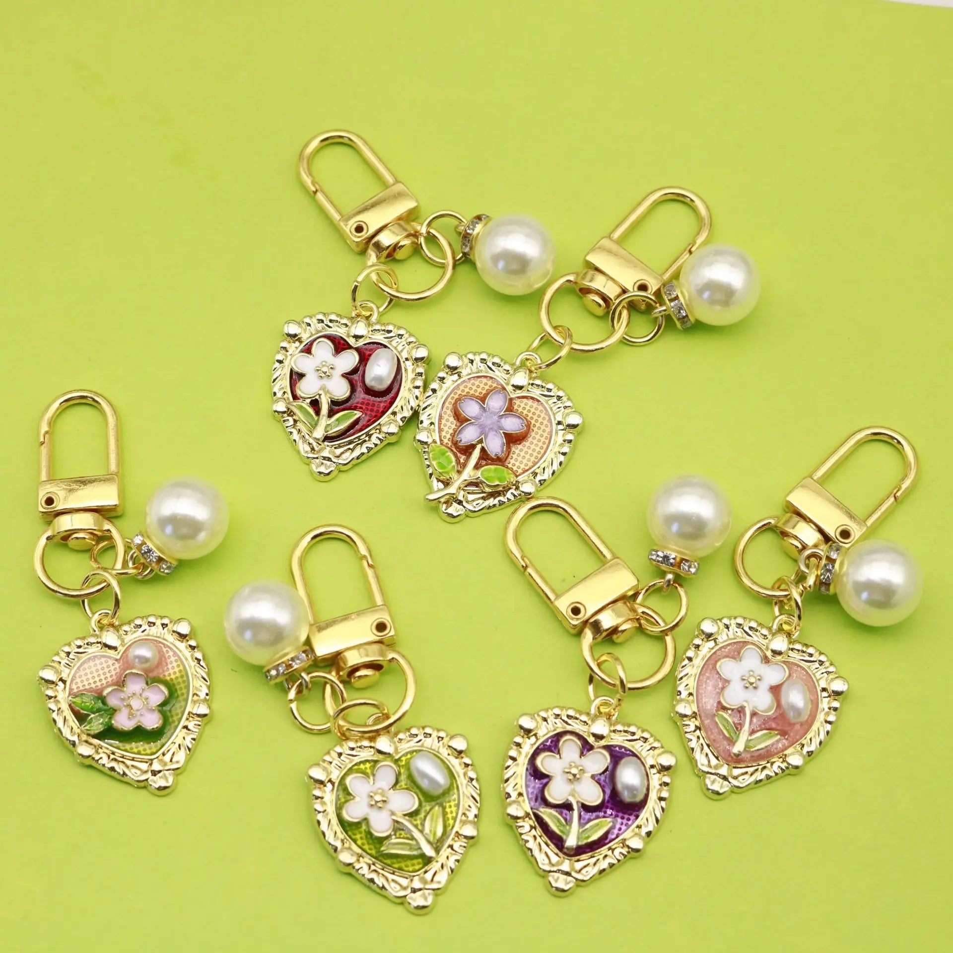 Monet Garden Vintage Style Keychain Simple Creative Metal Fashion Accessories Bag Pendant for Girls and Best Friends