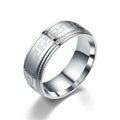 Trendy Classic Man Titanium Ring Unique Design Embossed Great Wall Pattern Non-tarnish Men's Silver Ring Wholesale