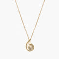 LOZRUNVE 925 Sterling Silver 18k Gold Plain Simple Shell Pendant Bohemian Necklace Jewelry Wholesale