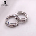 Fine Jewelry S925 Silver Nickel Free Color Remain Gold Silver Plated Cubic Zirconia Pave Round Huggir Hoop Earrings for Girls