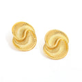 18K PVD Gold Plated Waterproof Trendy Irregular Stainless Steel Water Drop Spiral Grain Layered Stud Earring Fashion Jewelry