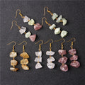 Natural Healing Quartz Crystal Green Raw Stone Trendy Pendant Earrings for Wedding & Party Gift