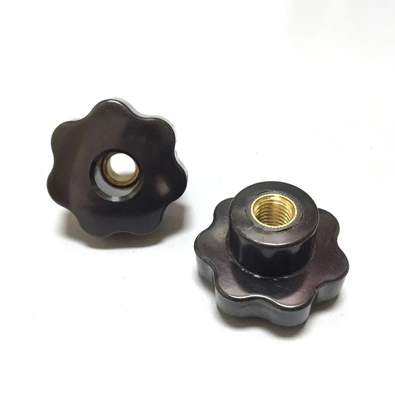 Hexagonal Rubber Head Nut Seven-star Through Hole Clamping Knob Plastic Nut plum Blossom Handle Rubber Head Plastic Head Nut