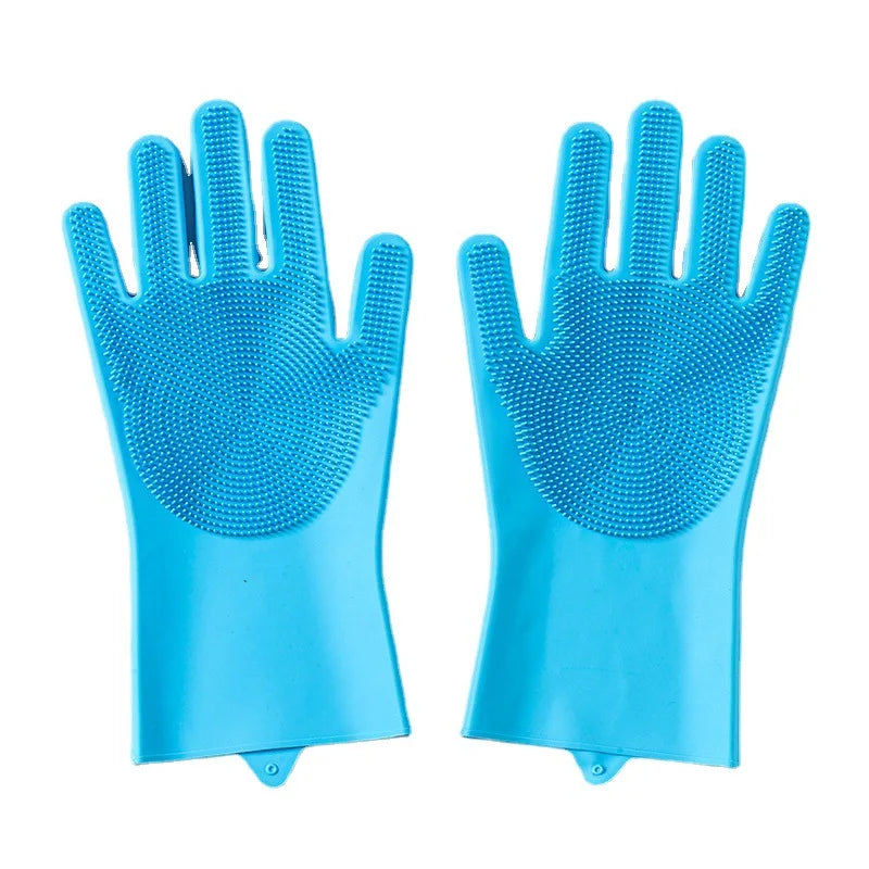 Custom Ecofriendly Cleaning Silicone Scrubber Gloves Washing Gloves for Dish Washing Magic Dishwashing Gloves